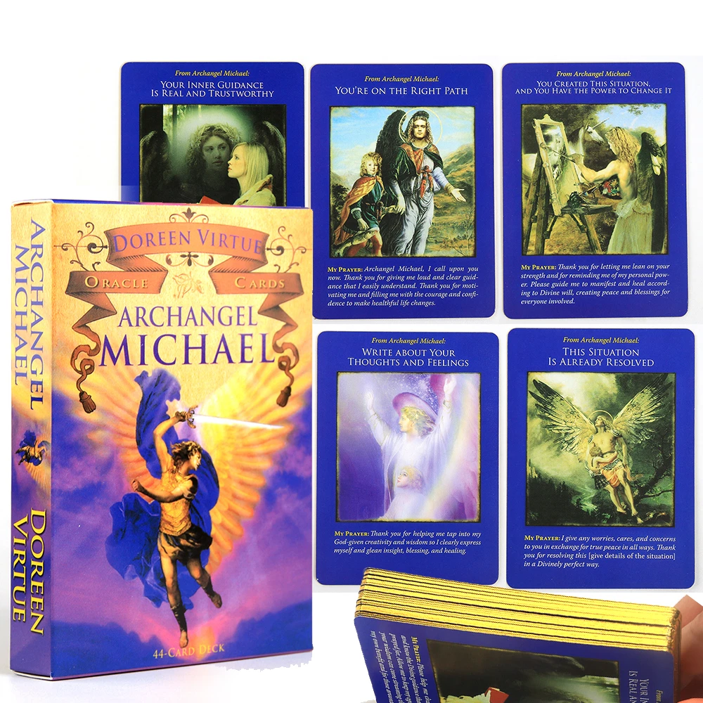Archangel Michael Oracle Cards Gilded Edge And Pdf Guidebook Card Game  Board Game Gift Party Game Soul Truth Reiki Kali New - Card Games -  AliExpress