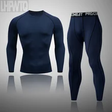 Men's clothing winter first layer Thermal underwear set long johns Men Jogging skin care kits MMA compression exercise Fitness