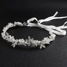 Свадебные украшения для головы аксессуары для волос со стразами свадебные головные уборы атласная лента для тиары для невесты повязка на голову TS114
