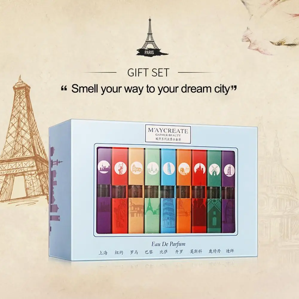 

VIBRANT GLAMOUR 9pcs Women Perfume Mini Different Fragrance Deodorant Aromatic Summer Perfumes Set for Birthday/Festival Gift