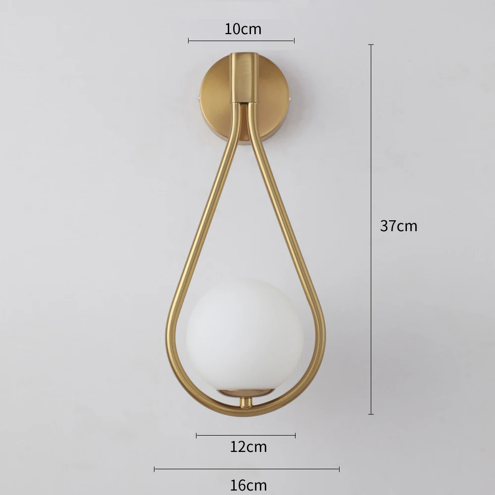 Modern LED Wall Lamps Metal Living Room Lamp Fashion Nordic Bedside Glass Wall Lamp Bedroom Decoration Lighting led light led wall lamp wall light