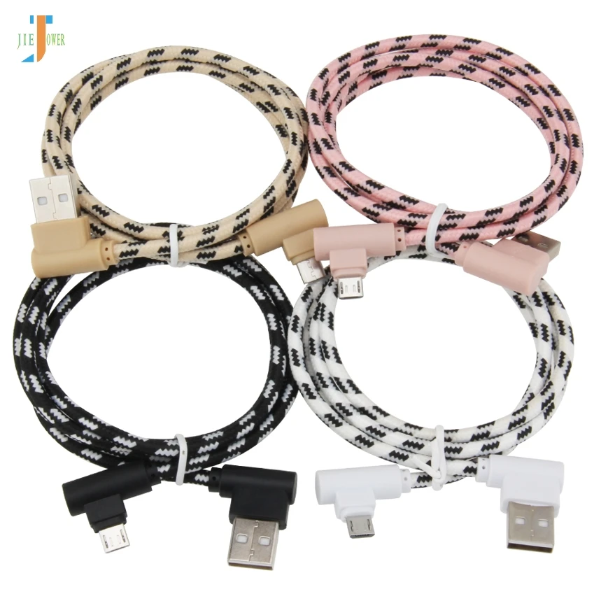 100 шт./лот USB локтевой кабель Micro USB игровой кабель нейлоновая решетка плетеный кабель для синхронизации данных зарядное устройство для Iphone Xr XS MAX samsung S7 S6