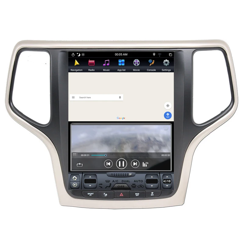 Android 9,0 Tesla вертикальный экран Автомобильный плеер gps навигация для JEEP Grand cherokee- аудио плеер 12,1 дюймов