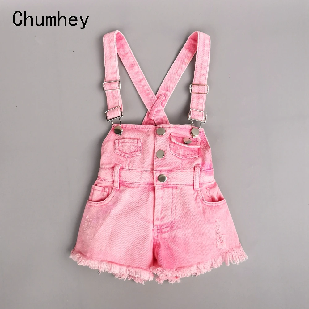 Chumhey/Детские комбинезоны для девочек; летние джинсовые шорты на подтяжках для девочек; розовые джинсы; детская одежда; Kawaii Bebe; комбинезон; детская одежда