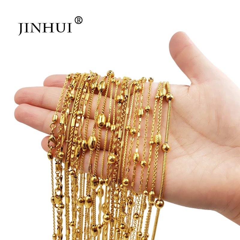 Jin Hui Saudi Arabia трендовая звеньевая цепочка wo для мужчин, свадебные золотые ожерелья длиной 45 см/50 см, веревочная цепь, мужские украшения Африки, подарки унисекс