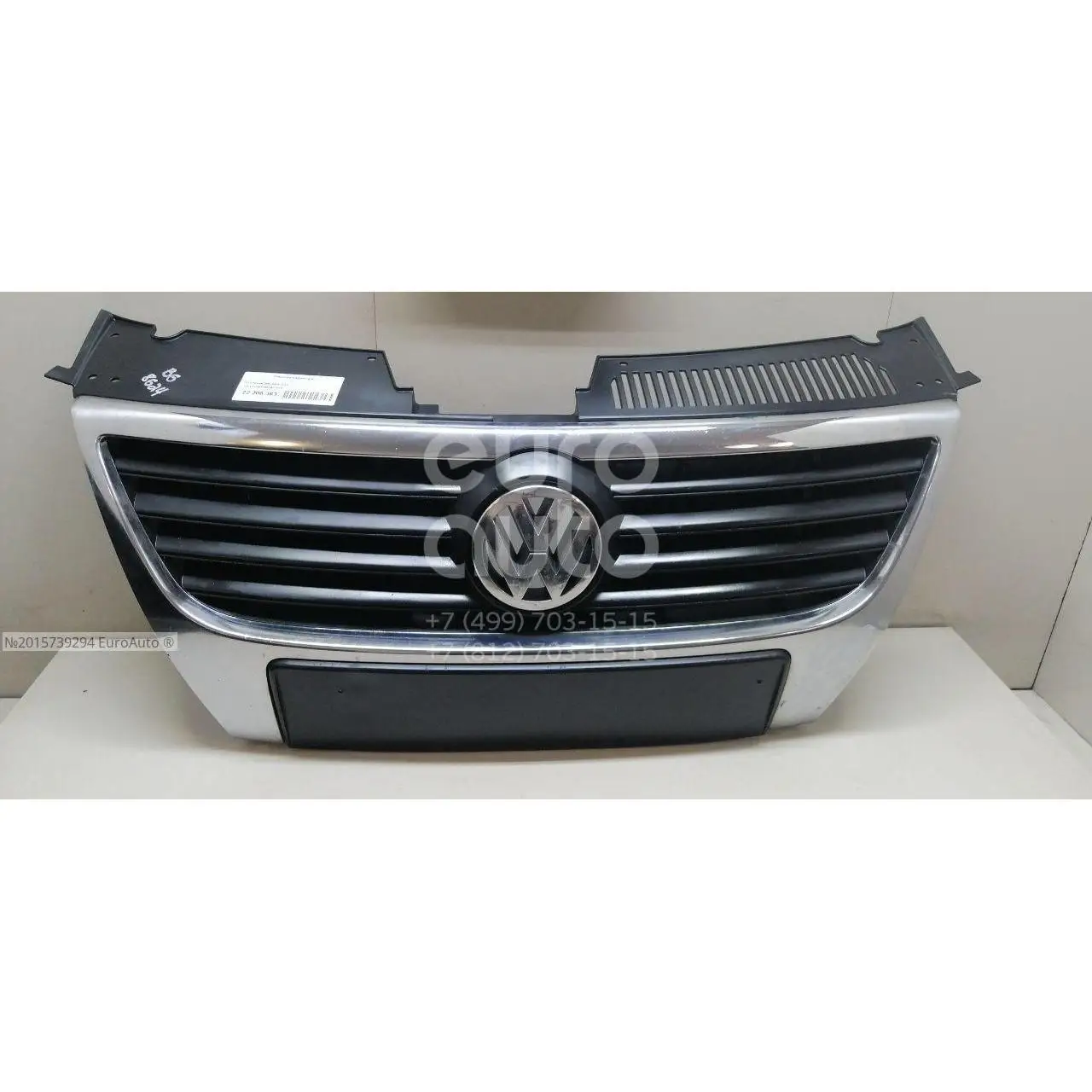 Решетка радиатора, состояние – Б/У,, для VW Passat [B6] 3C0853651ADPWF С ХРОМОМ БЕЗ ОТВЕРСТИЯ ПОД ПАРКТРОНИК 3C0853651ADPWF