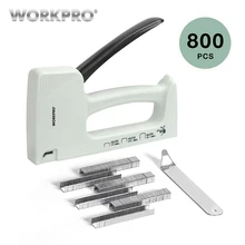 WORKPRO легкий пистолет для ногтей мебельный степлер для мебели пластиковый степлер с 800 скобами 6 мм/8 мм/10 мм и штапельного удаления