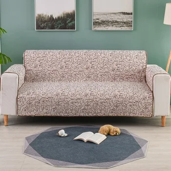 

High-end Linen Printing Thick Non-slip Pet Sofa Cushion Cover Dog Cat One Seater Sofa Covers for Living Room