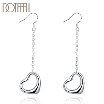 

DOTEFFIL 925 Sterling Silver High Quality Love Heart Shape Earrings Charm Women Jewelry Fashion Wedding Engagement Party Gift