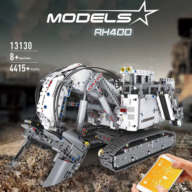 

NEW Technic series Liebherred Terexs RH400 Mining Excavator R 9800 Motor Car Model Building Blocks Bricks Toys