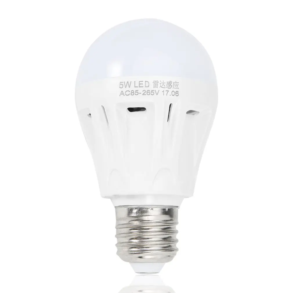 

1pc E27 220V 5W LED Microwave Radar Motion Sensor Bulb Corridor Garage Yard Sensor Light White
