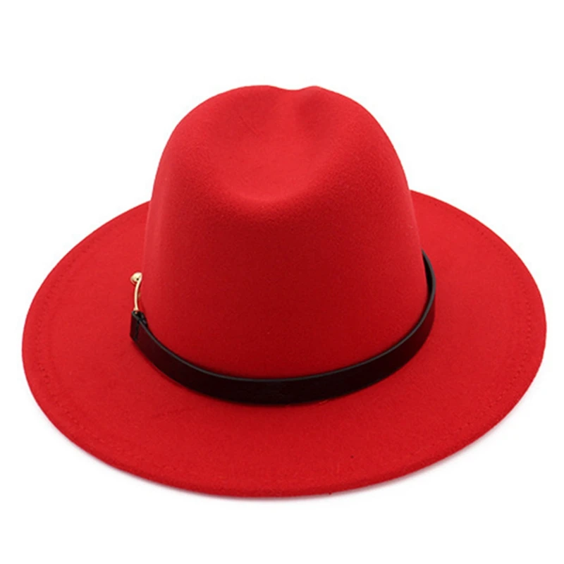 Женская Фетровая Шляпа Fedora, зимние шляпы с широкими полями, осенняя мода, церковная женская имитация шерсти, мужская фетровая шляпа