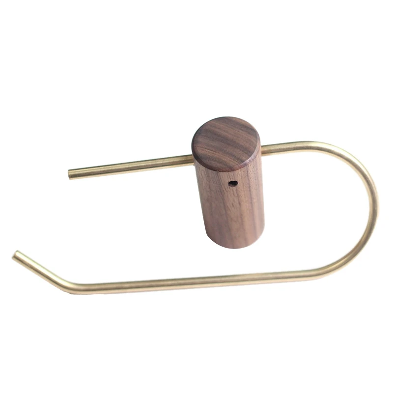 

Nordic Bathroom Gold Toilet Paper Holder Roll Holder Brass Solid Wood Wall Hanging Napkin Holder Towel Ring Phone Shelf Basket