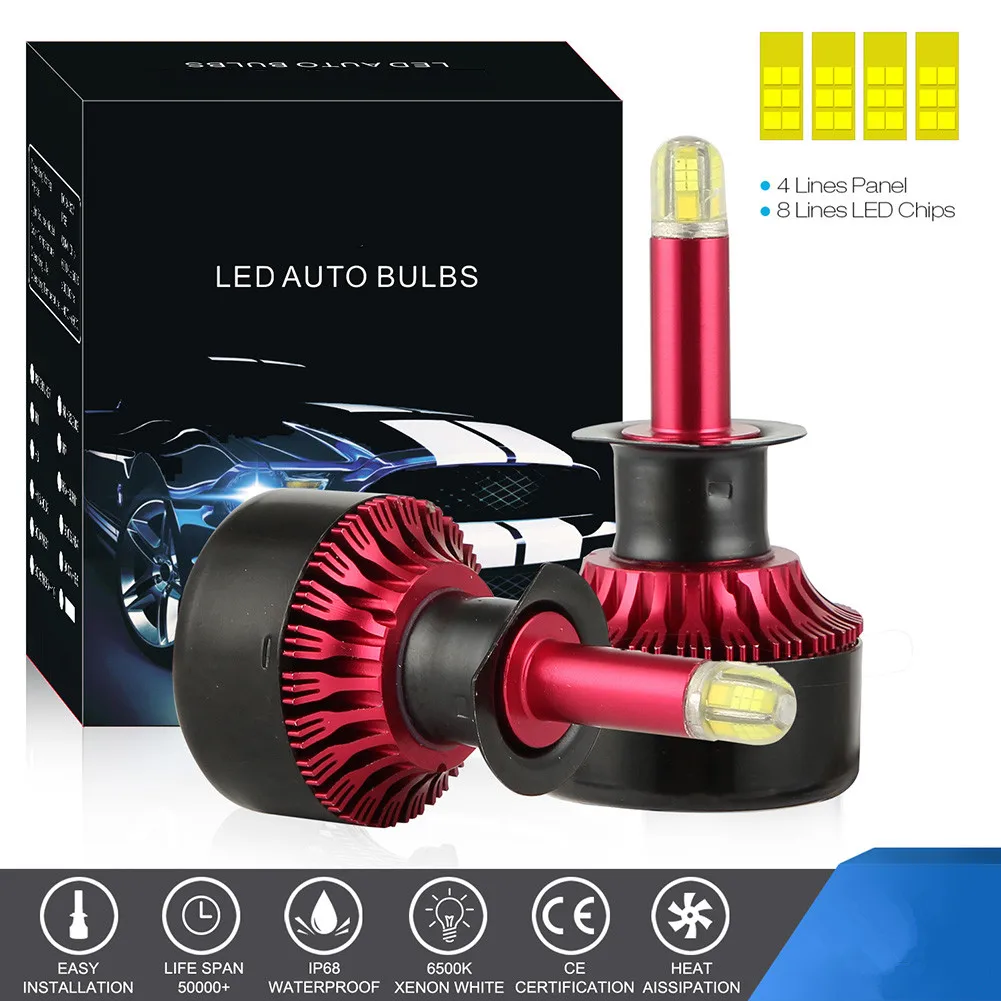 2 шт. DC 10 V-36 V авто светодиодный фары Противотуманные фары H1 H7 H8/9/11 лет 9005 9006 Авто лампы Универсальный 6500 к Автомобильные фары