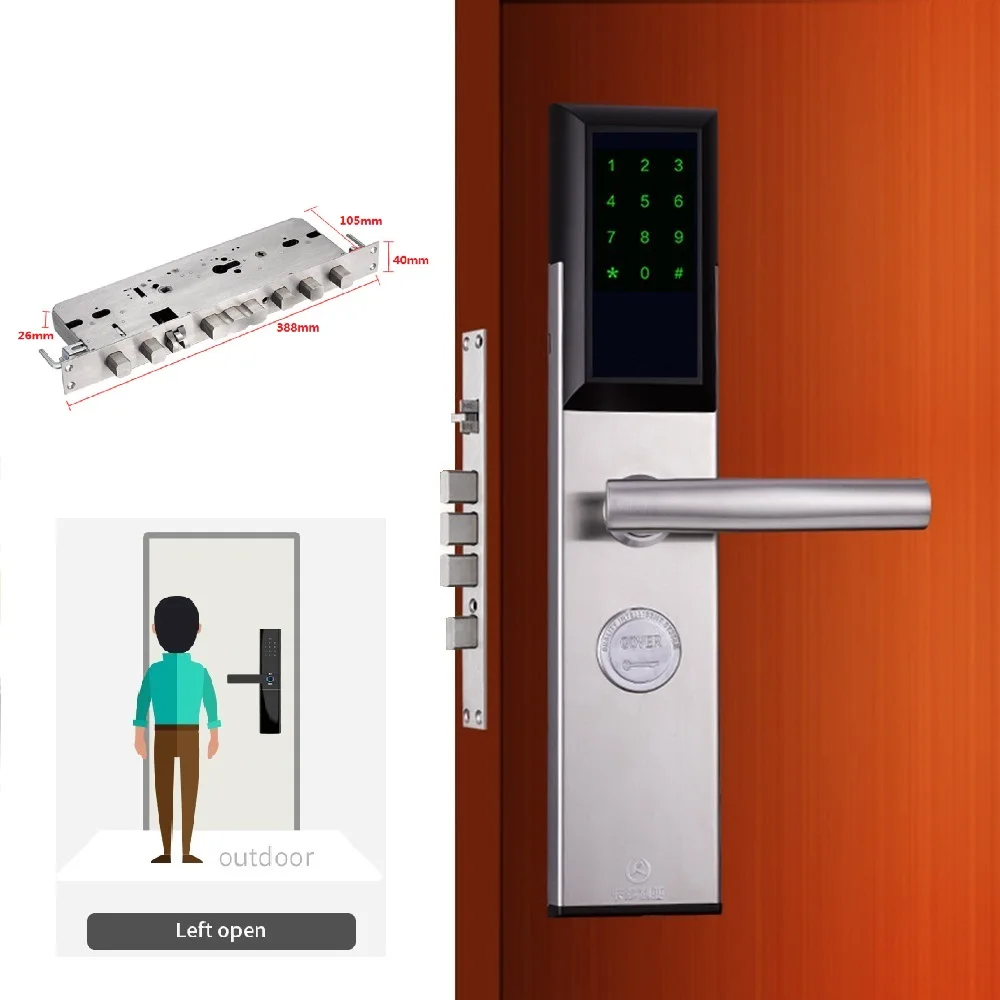 Option 6(Left Open) Bluetooth приложение умный дистанционный замок без ключа, электронная карта и цифровой пароль и ключ доступа для дома и отеля и квартиры BNB и т. Д - Цвет: Option 6(Left Open)