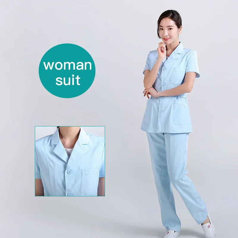 Кисть для рук Униформа женские наборы скрабов с короткими рукавами медицинская одежда медсестры доктор рабочие комплекты униформы форма медсестры одежда S-3XL - Цвет: women-suits 6