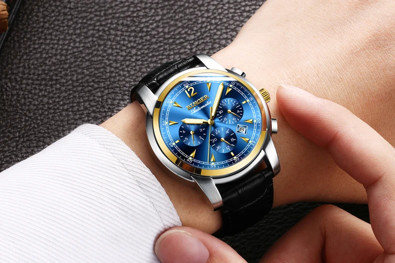 Швейцарские автоматические механические часы для мужчин Бингер люксовый бренд часы мужские сапфировые наручные часы водонепроницаемые reloj hombre 15