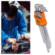 

Extra Long Arm 9Pcs/Set Unique Anti-rust Star Keys Wrench Compact Torx Key Set Labor-saving for Autos