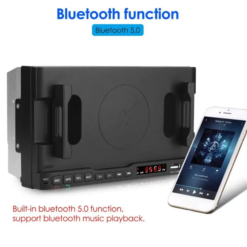 Многофункциональный Автомобильный mp3 плеер 15 Вт быстрая зарядка беспроводное зарядное устройство для iPhone samsung Bluetooth без потерь Музыкальный плеер держатель телефона