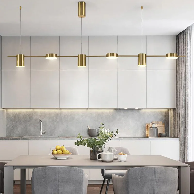 Nordic designer golden chandelier modern simple personality wrought iron restaurant kitchen hanging lamp bar | Лампы и освещение