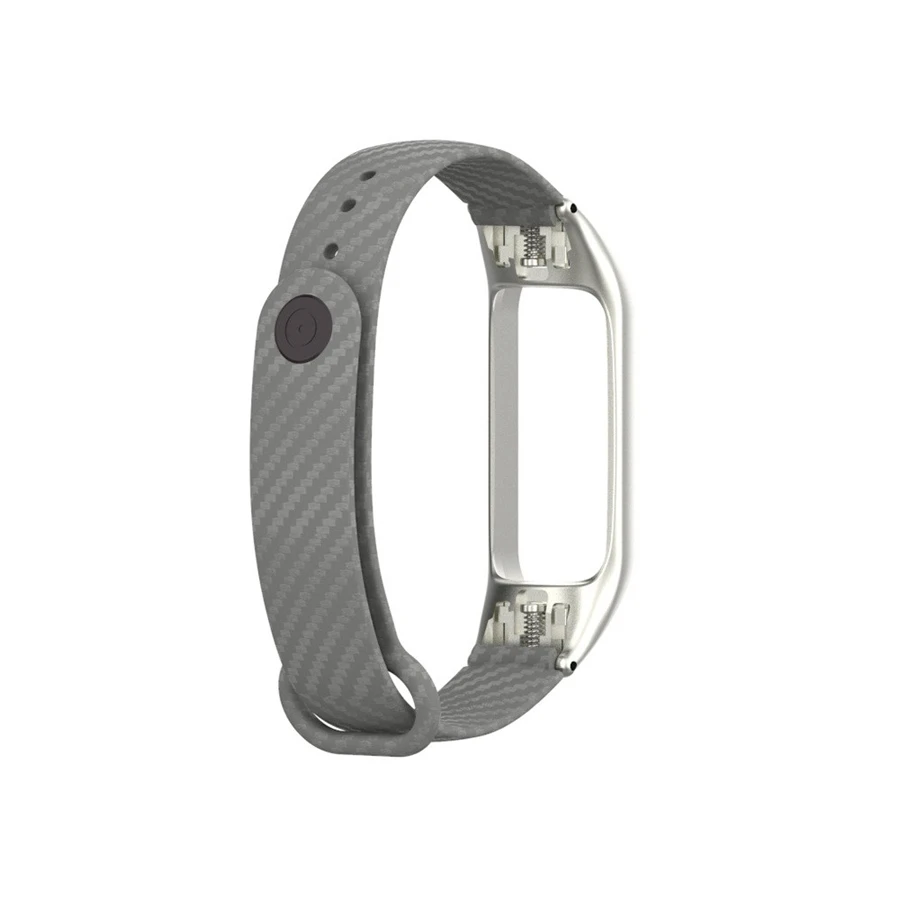 Спортивный карбоновый волоконный ремень для Xiaomi mi Band 4, сменный ремешок для часов, металлический корпус, браслет для mi Band 3, аксессуары