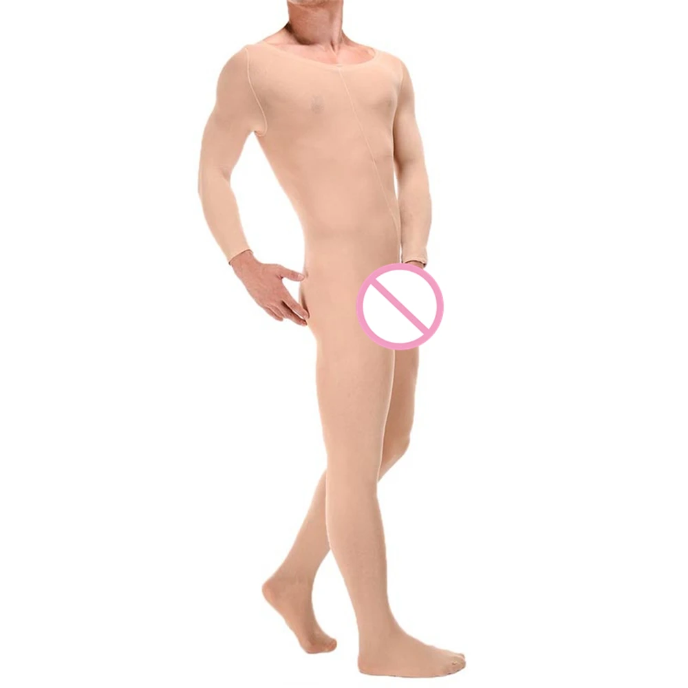 Sexy Men Sissy Sheer Bodystockings Body Stockings with Crotch Trunk Sheath Crossdresser Pantyhose Lingerie Bodysuit Jumpsuit