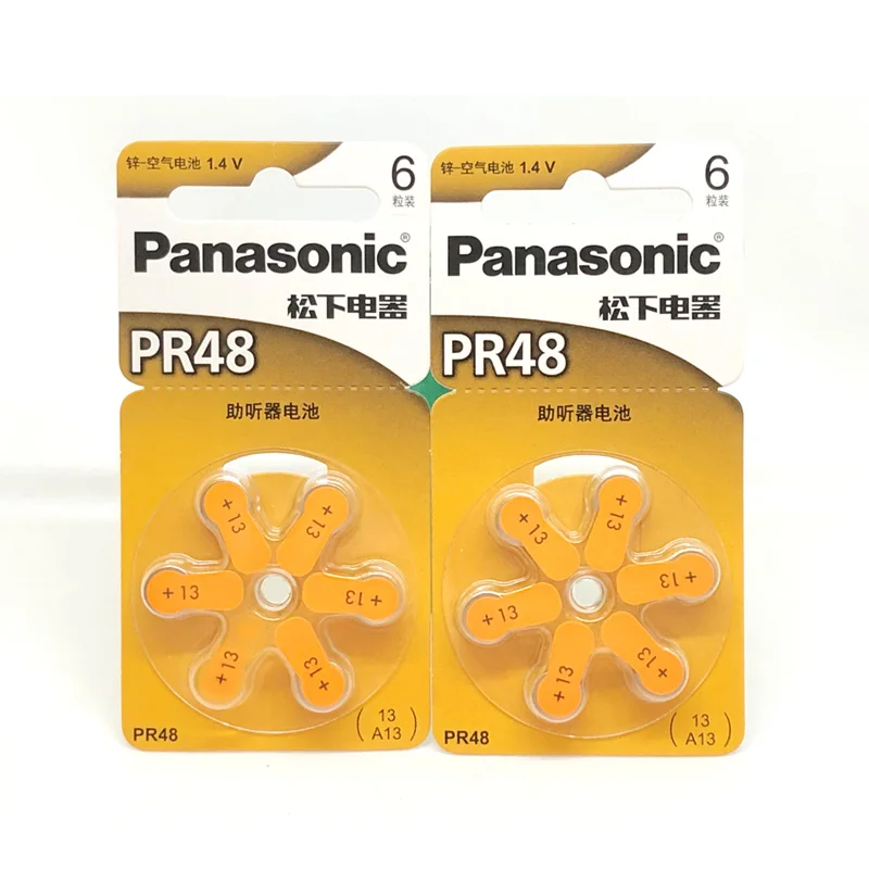 60 шт./лот Panasonic PR48 Аккумуляторный слуховой аппарат 13 A13 акустический для глухих