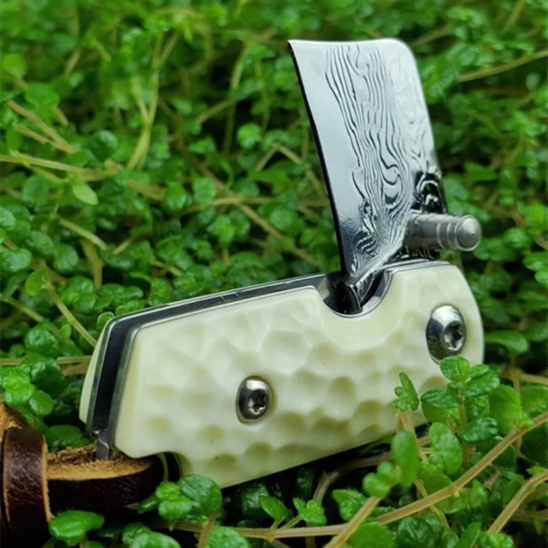 Handmade Folding Knife Damascus Steel Blade Ox Bone Handle Camping Hunting Tactical Fruit Pocket Mini Knives EDC Survival | Инструменты