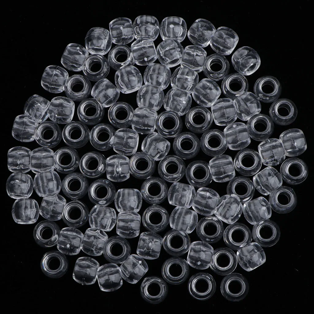 100PCS  Hair Braid Beads Antique Dreads Decoration Pendants Clear