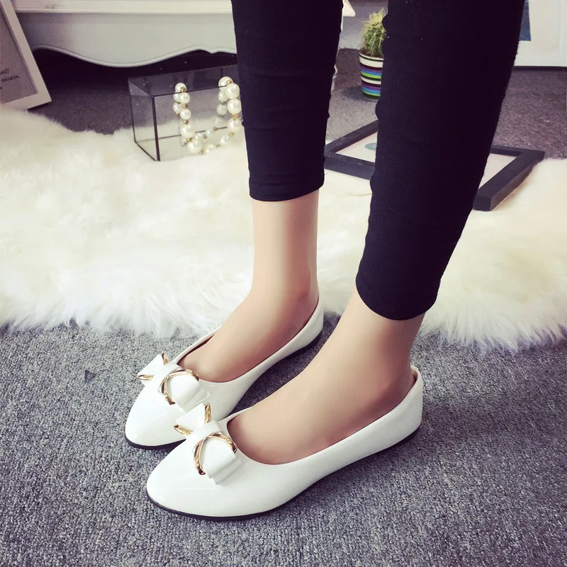 

2017 Spring New Style Bow Moccosins WOMEN'S Shoes Korean-style round-Toe Soft-Sole Low-Cut Flat Keel Thin Shoes WOMEN'S Shoes Ho