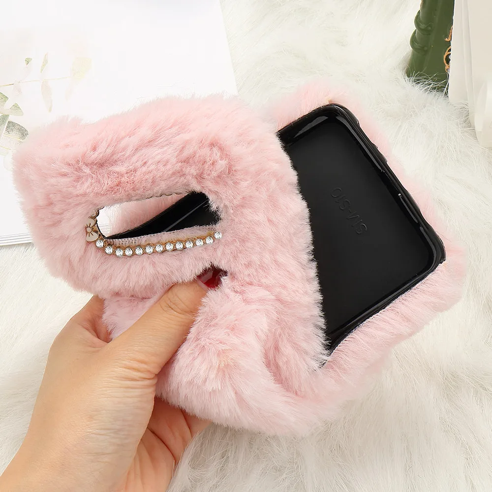 LAPOPNUT чехол для samsung Galaxy S10 плюс S10e S9 Note8 S8 J6 J4 J5 A7 A6 A8 S7 край теплый плюш силиконовый чехол на заднюю панель