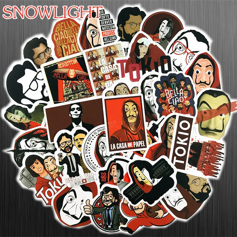 10/50 pcs/pack La Casa De Papel(Money Heist) Tv Drama Stickers Waterproof PVC Decal For Mac Laptop Helmet Bicycle Phone Case