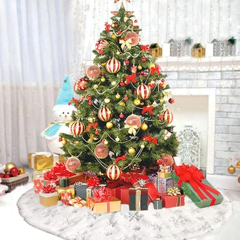 

Large Christmas Tree Skirt Reusable Xmas Tree Skirt for Christmas Decorations Tree Ornaments Holiday Festivals Gift 48 Inch
