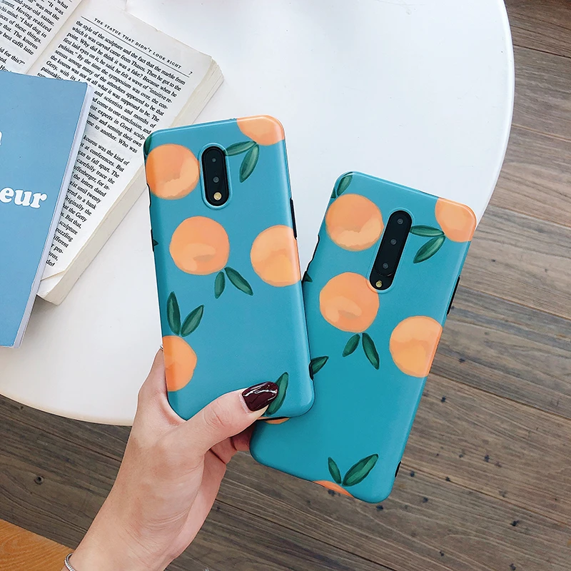 Чехлы для телефонов OnePlus 7 летняя оранжевая Мягкая матовая задняя крышка Подарочные чехлы для телефонов one plus для Oneplus 7 Pro задняя крышка