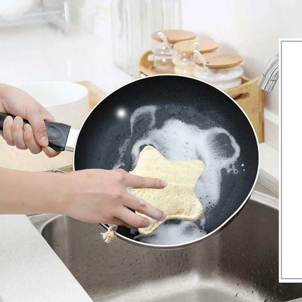 Отшелушивающая чаша для душа Scrubber натуральная моющая ткань Мочалка для мытья ванной комнаты кухни в форме звезды здоровые горшки
