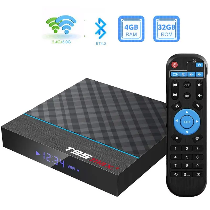  T95 Max Plus Amlogic S905X3 Smart TV Box Android 9.0 4gb For Ram 32gb 64 Rom 2.4g 5g Wifi Bluetooth