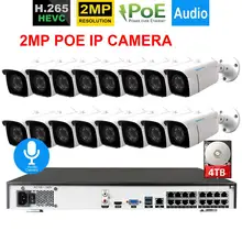 Toprohoime H.265+ 16CH 5MP POE NVR CCTV Системы 2MP 1080P камеры безопасности наружного аудио записи IP Камера 16CH комплект видеонаблюдения 4T