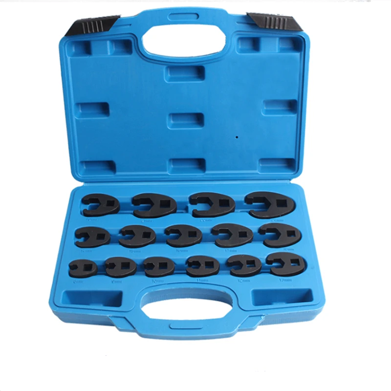 15Pcs Tubing Wrench Tools Set Crowfoot Hex Wrench 1/2"&3/8" 1024mm
