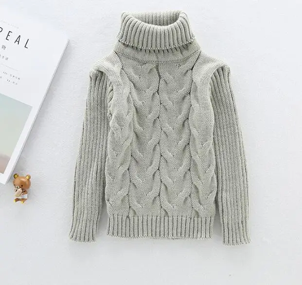 solid grey MERI AMMI/Одежда для мальчиков и девочек; зимняя теплая водолазка с длинными рукавами; трикотажные толстовки с рисунком медведя для детей 2-9 лет; J722 - Цвет: solid grey