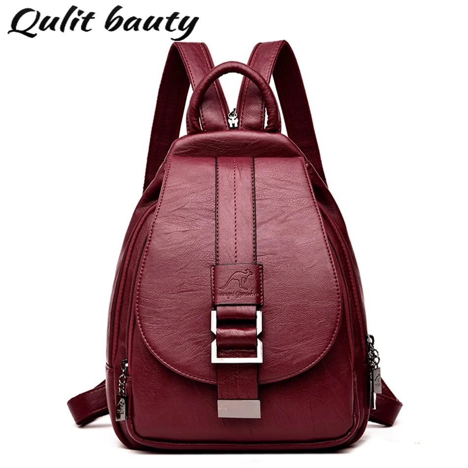 Winter Women's PU Leather Backpack High-quality Fashion Female Shoulder Bag Backpacks for School Girls Travel Backbag Mochila | Багаж и