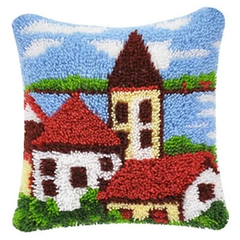 

Latch Hook Cushion Home Pattern Pillow Case Crochet Art & Crafts Acrylic Yarn for Embroidery Sofa Bed Cushion Cover Home Decor