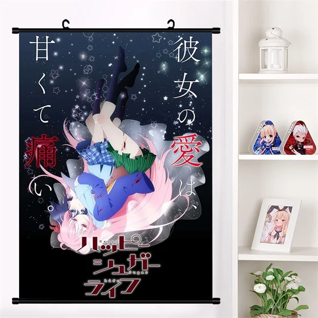 Аниме Happy Sugar Life Matsuzaka Satou Koube Shio Shouko Настенная роспись настенный плакат Плакат Коллекция домашнего декора искусство - Цвет: A