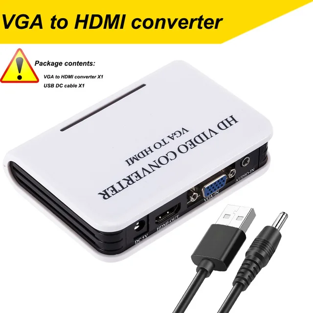 VGA to HDMI audio converter female to female VGA in HDMI out for PC laptop to HDTV monitor