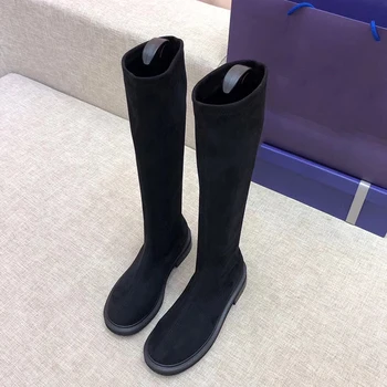 

New Arrival Women Shoes Autumn Winter Brand Design Flock Female Boots Elegant Long Boots