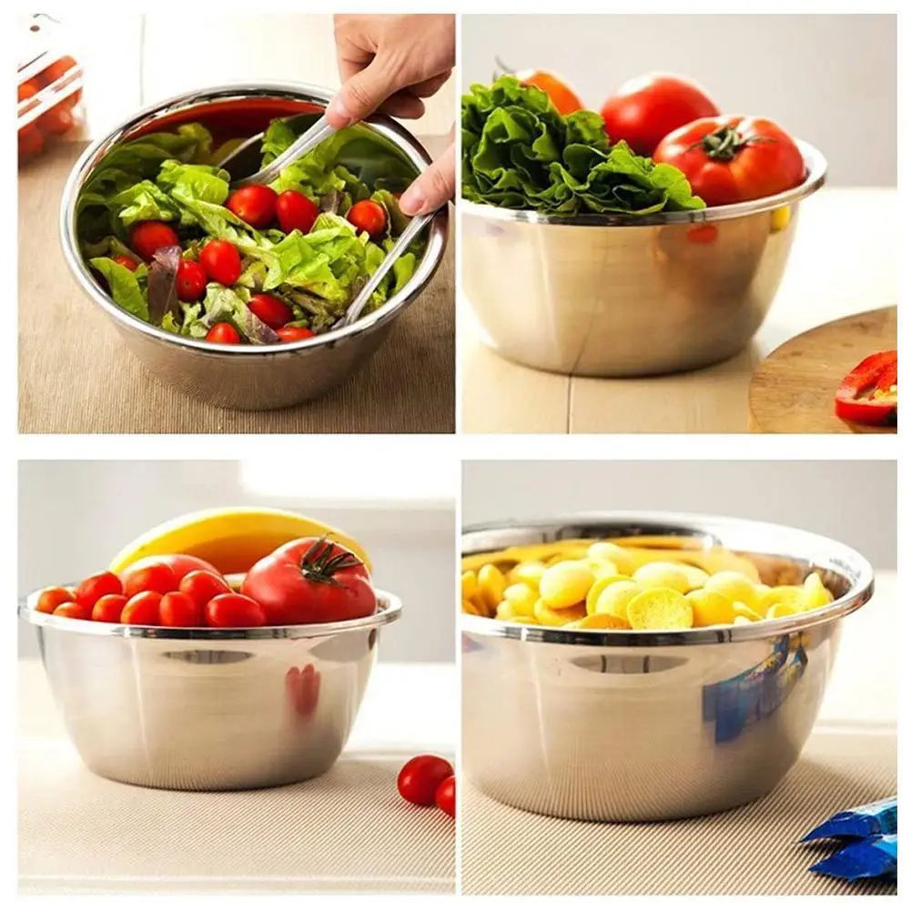 

2pcs/set Stainless Steel Drain Basin Multifunctional Vegetables Basin Salad Fruits Graters Food Drain Strainer Kitchen Tool J0Y8