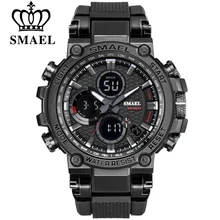 SMEAL deporte de los hombres relojes digitales hora dual reloj cronógrafo para LED Chronometre semana pulsera montre homme hora