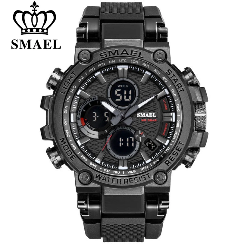Relógios de Pulso Smeal Masculino Esporte Relógios Digital Duplo Tempo Cronógrafo Relógio Led Chronometre Exibição Semana Montre Homme Hora