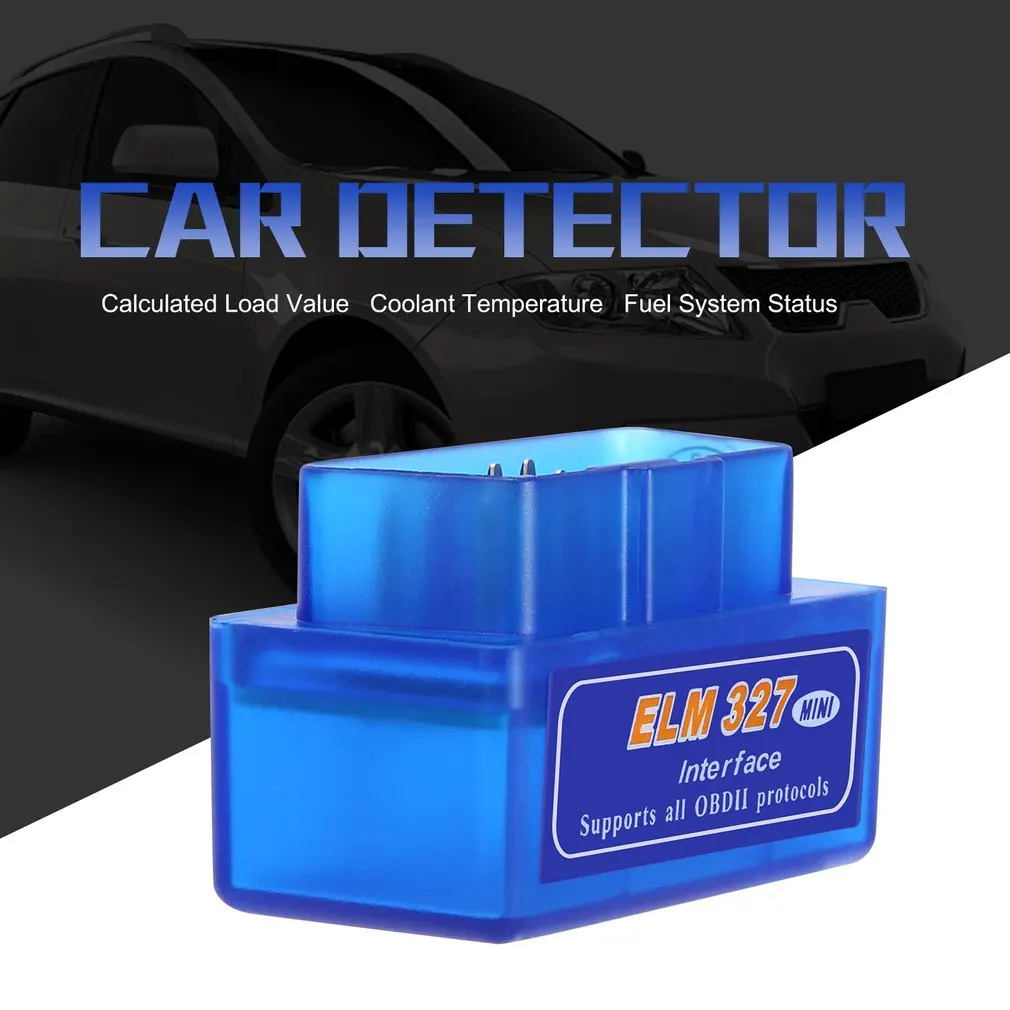 Инновационный мини портативный ELM327 V2.1 OBD2 II Bluetooth диагностический авто интерфейс сканер Синий Премиум ABS диагностический инструмент