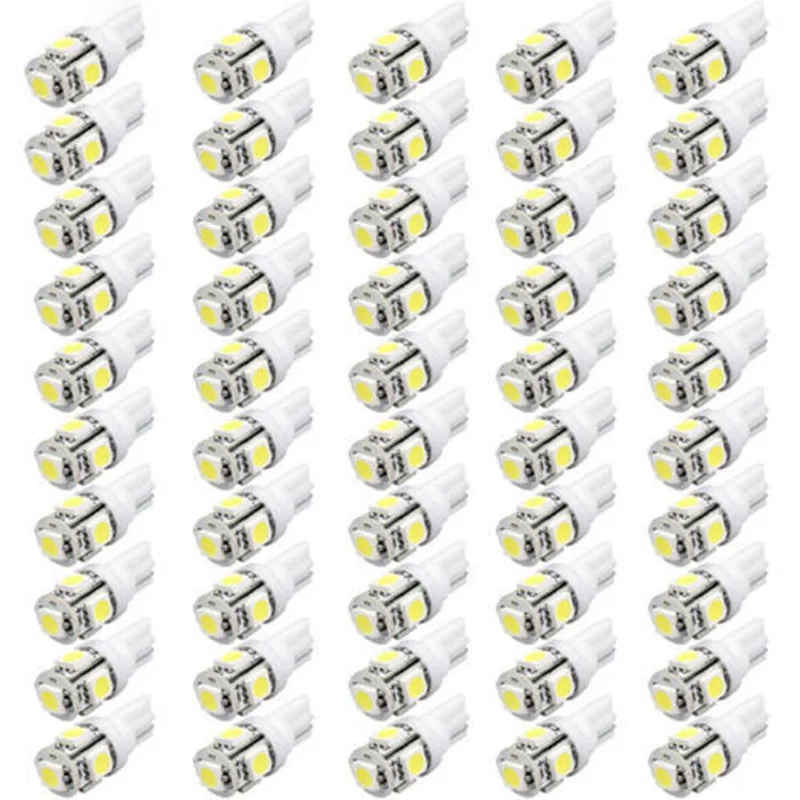 50pcs Super White T10 RV Camper 5-SMD 5050 Car LED Light Bulbs 12V 194 921 192