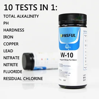 

100Pcs Drinking Water Test Strips Kit 10 In 1 For Aquarium Swimming Pool Test Strip For Testing Hardness Drinking Water Test Str